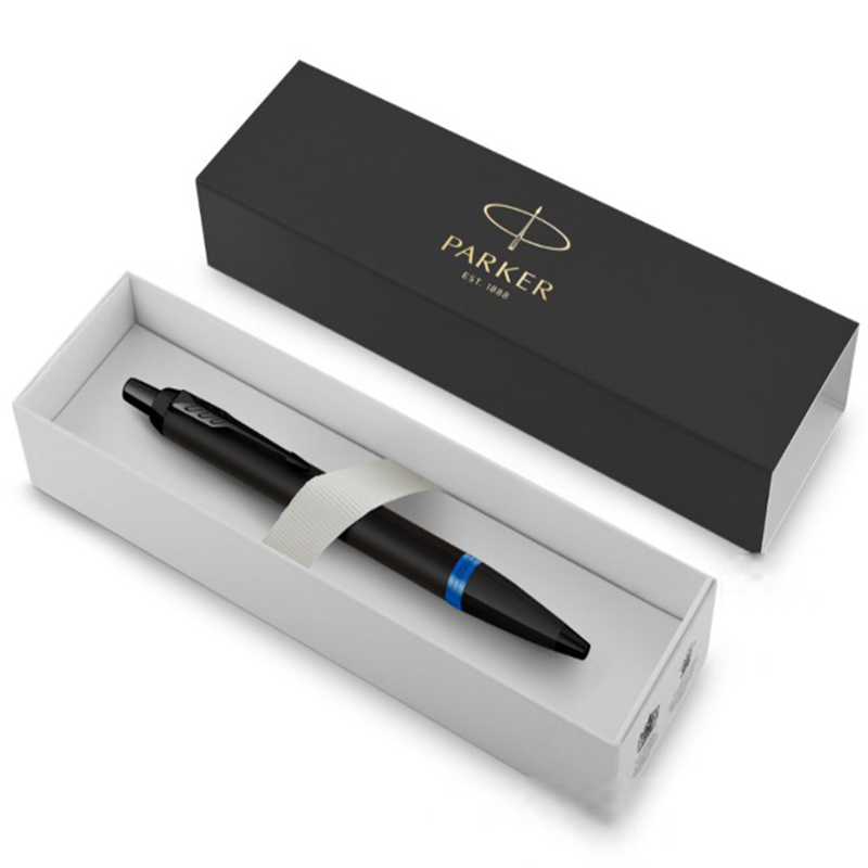 قلم باركر اي ام اسود حلقة ازرق بي تي جاف