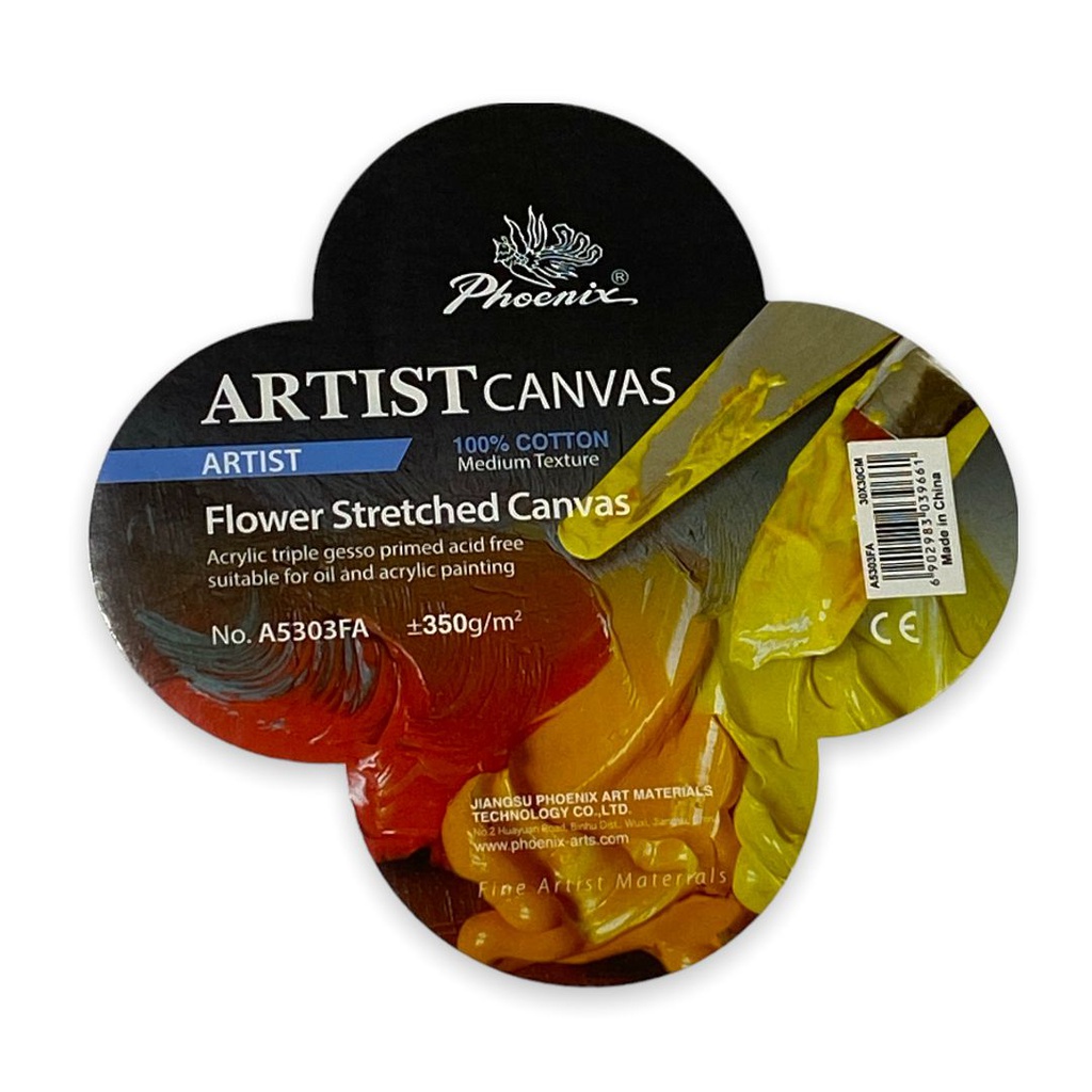 FLOWER STRETCHED CANVAS 100% COTTON 3/4" THICKNESS 30X30CM