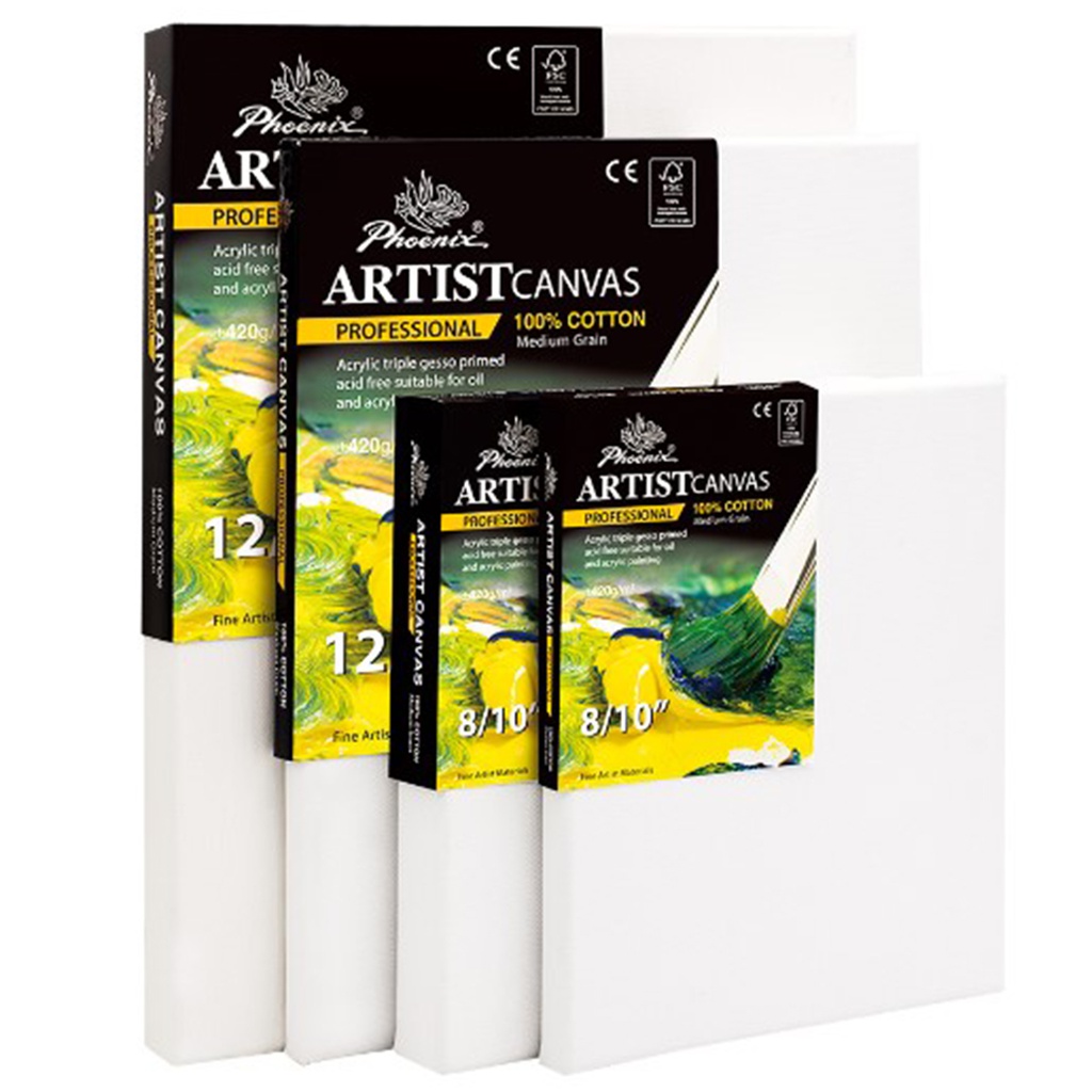 STRETCHED CANVAS 100% COTTON 3/4" THICKNESS, STAPLE ON THE BACK 100X100CM