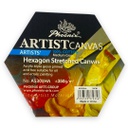 HEXAGON STRETCHED CANVAS  100% COTOON 3/4" THICKNESS, STAPLE ON THE BACK 25X25CM