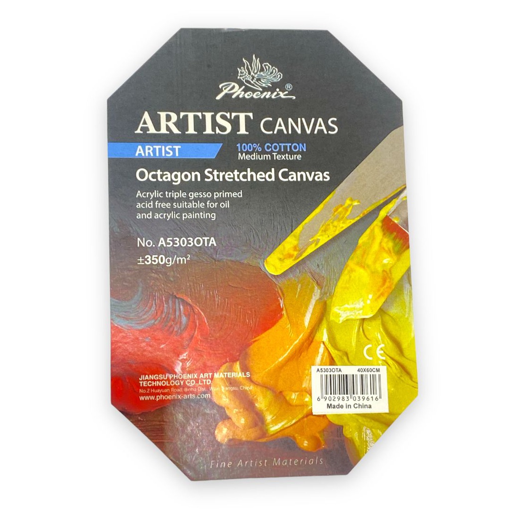 OCTAGON STRETCHED CANVAS 100% COTTON 3/4" THICKNESS 40X60CM