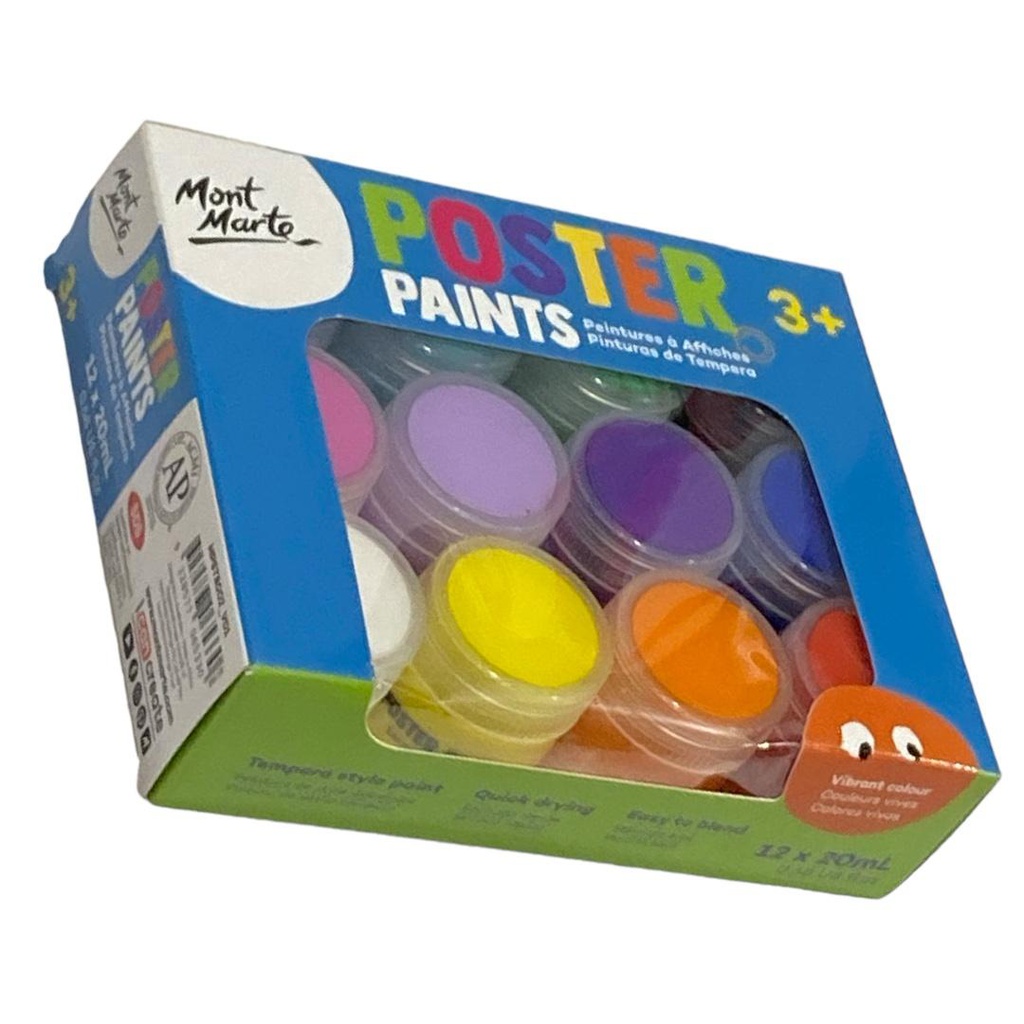 Mont Marte Poster Paint Set 12pc x 20ml