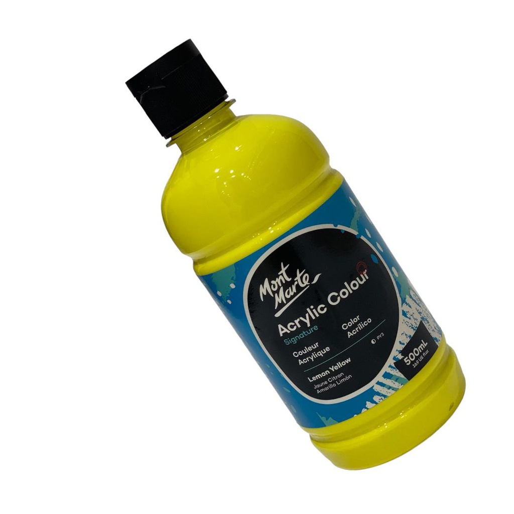 MONT-MARTE Acrylic Colour 500ml bottle - Lemon Yellow