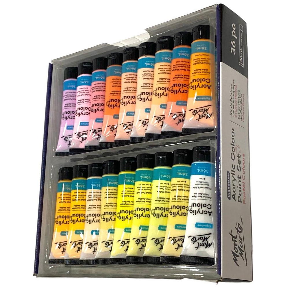 MONT-MARTE Acrylic Colour Pastel Colours 36pc x 36ml