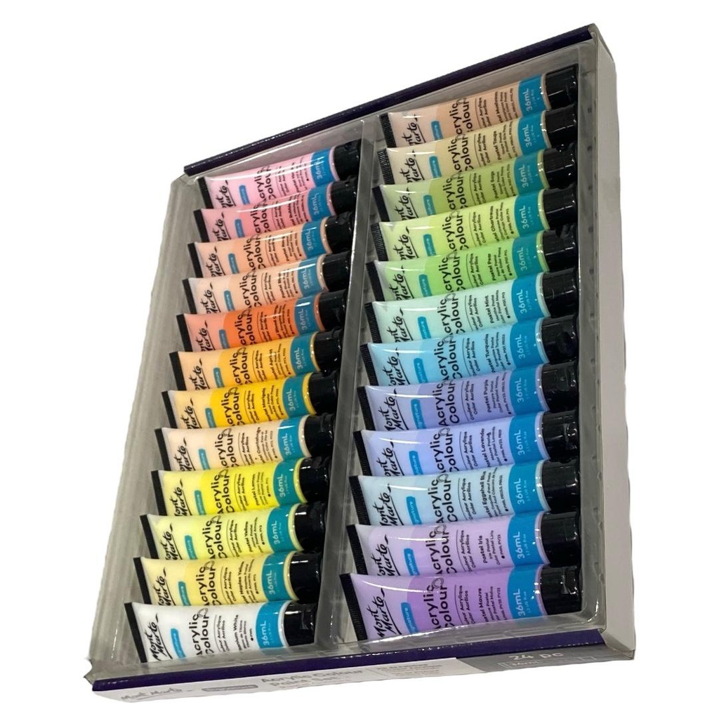 MONT-MARTE Acrylic Colour Pastel Colours 24pc x 36ml