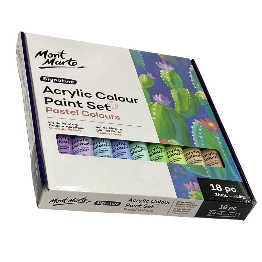 Mont Marte Acrylic Colour Pastel Colours 18pc x 36ml