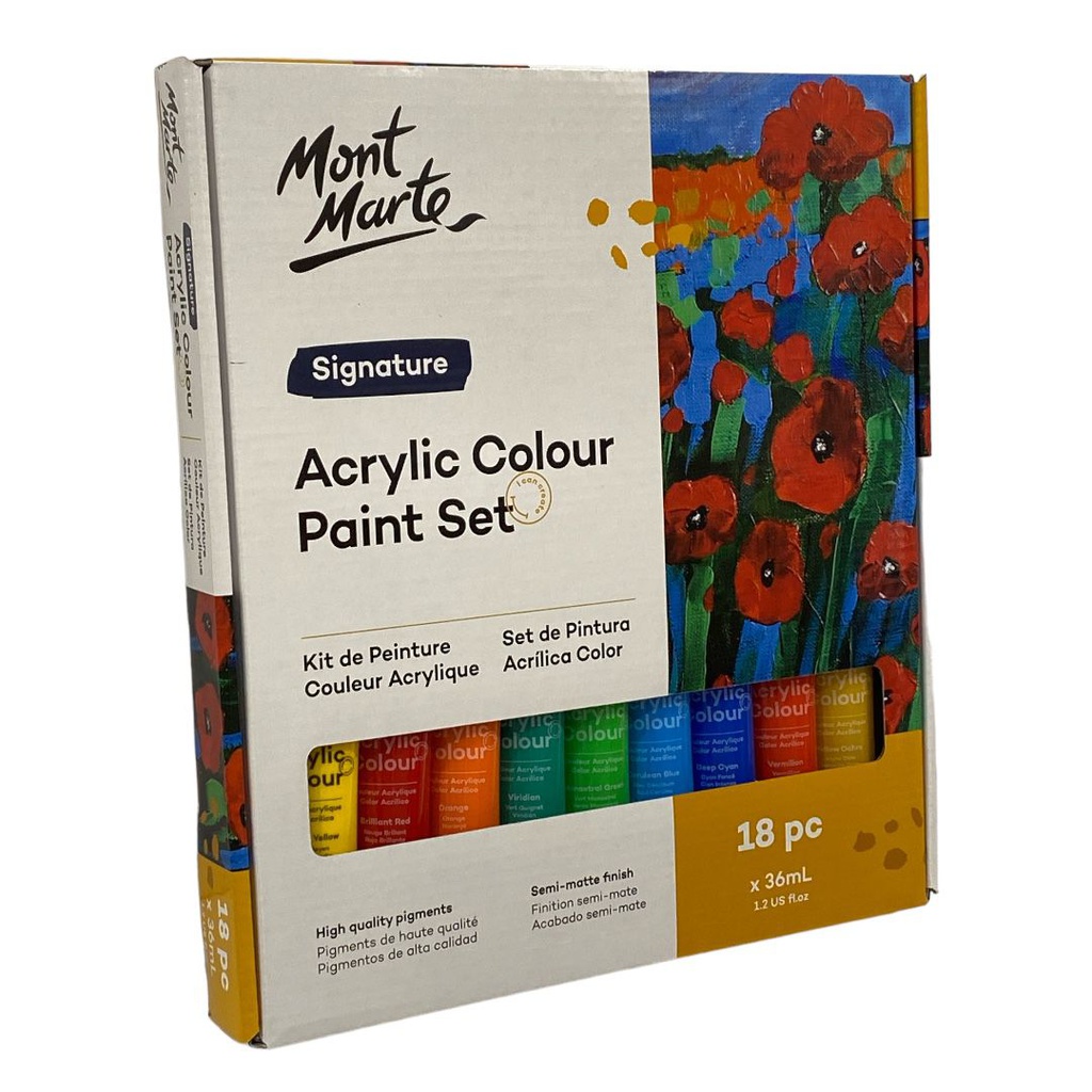MONT-MARTE Acrylic Colour Paint Set 18pc x 36ml