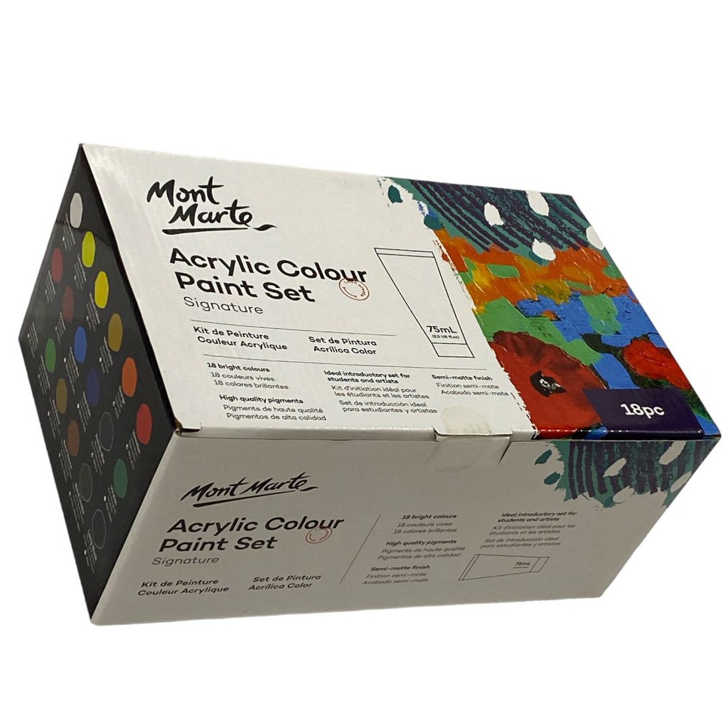 MONT-MARTE Acrylic Colour Paint Set 18pc x 75ml