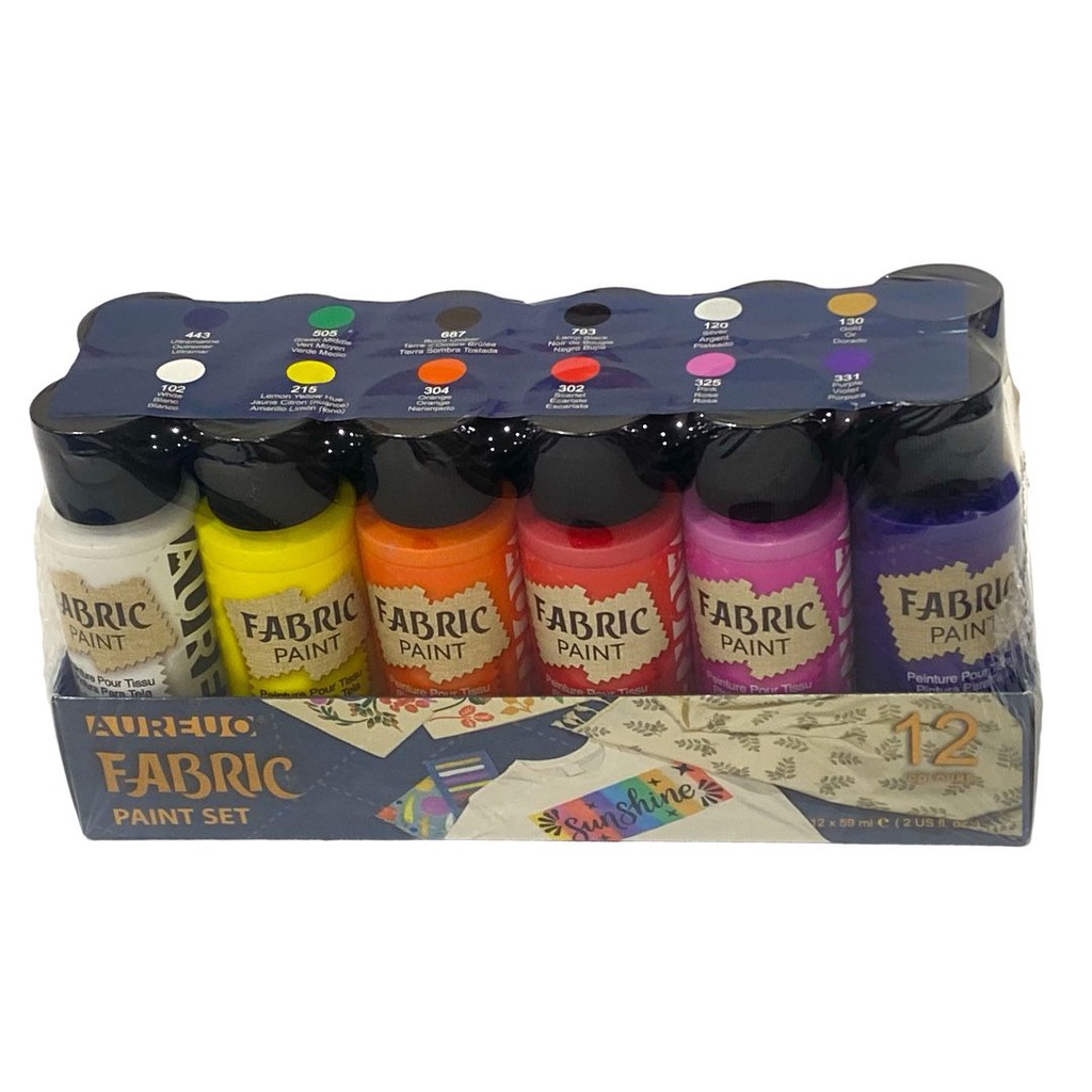 FABRIC PAINT SET 12 X 59 ML