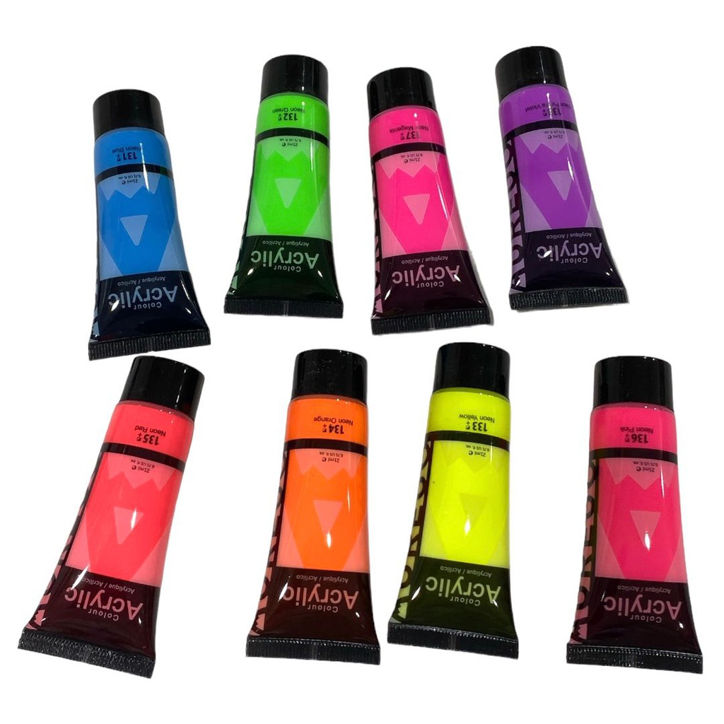 NEON ACRYLIC PAINT SET 8 X 21 ML