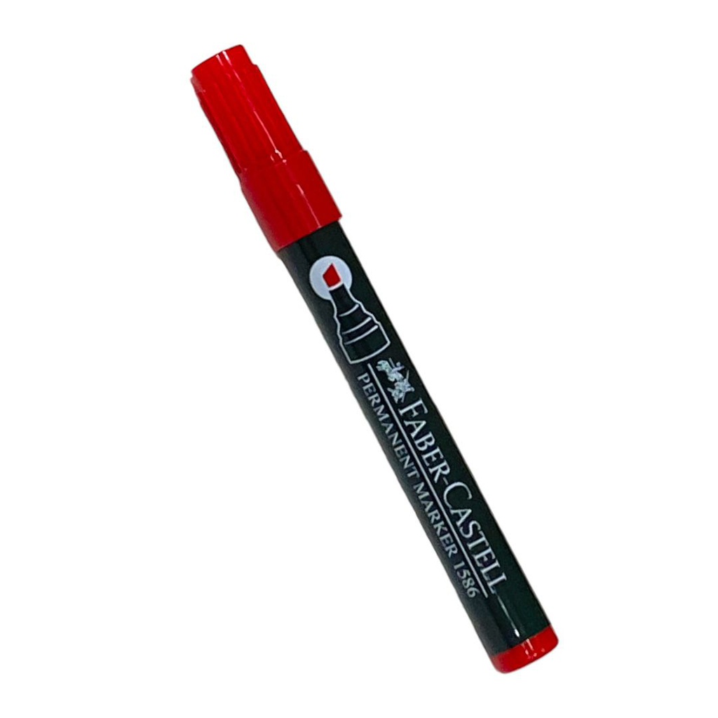 قلم ماركر مشطوف احمر فابر كاستيل
