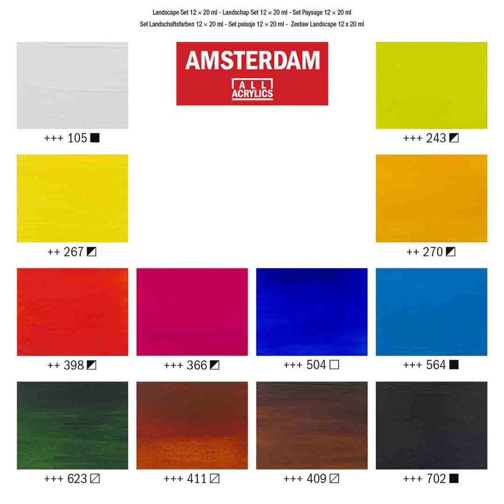 Amsterdam Acrylic color SET 12X20ML LANDSCAPE