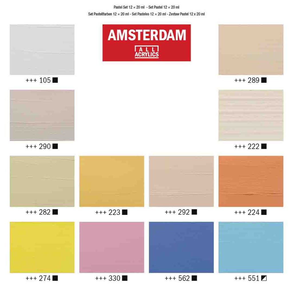 Amsterdam Acrylic color SET 12X20ML PASTELS