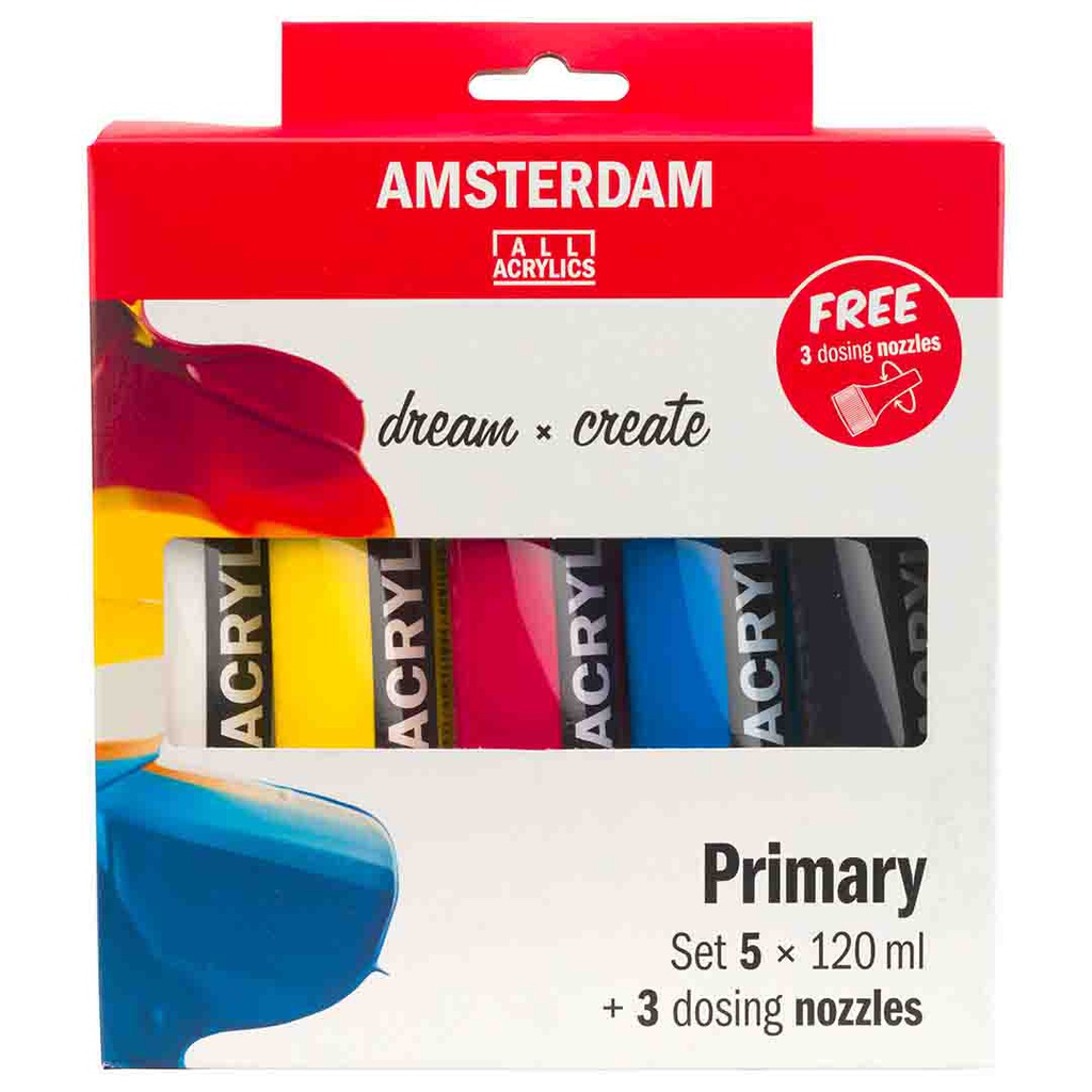 Amsterdam Acrylic color SET PRIM.5X120ML+NOZ.CB