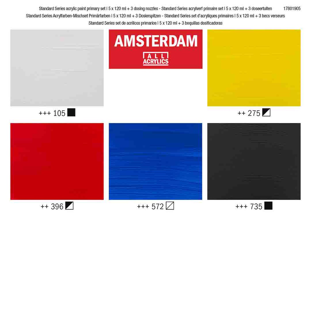 Amsterdam Acrylic color SET PRIM.5X120ML+NOZ.CB