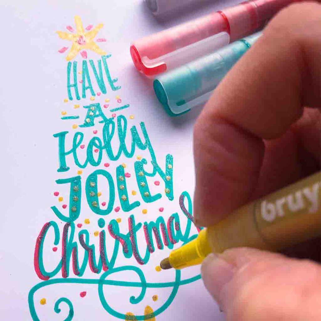 Bruynzeel FELT TIPS GLITTER SET 6