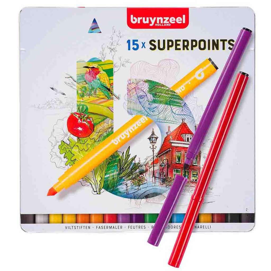 Bruynzeel FELT TIPS SUPER POINTS 15