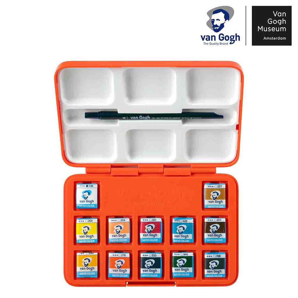 الوان مائية من فان جوخ اقراص 12 قرص مع قلم للتلوين