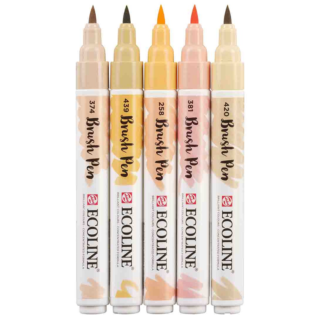ECOLINE BRUSHPEN X5 BEIGE PINK