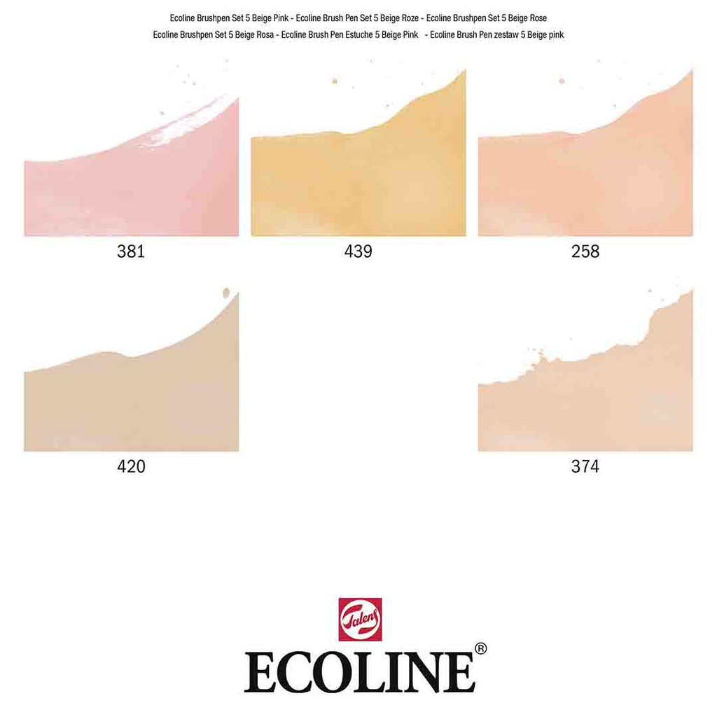 ECOLINE BRUSHPEN X5 BEIGE PINK