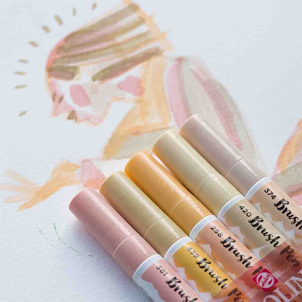 ECOLINE BRUSHPEN X5 BEIGE PINK