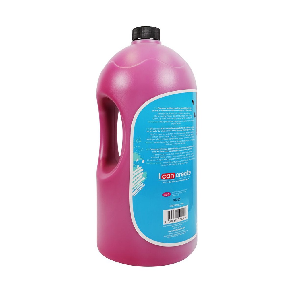 MM Acrylic Colour 2L Pump - Magenta