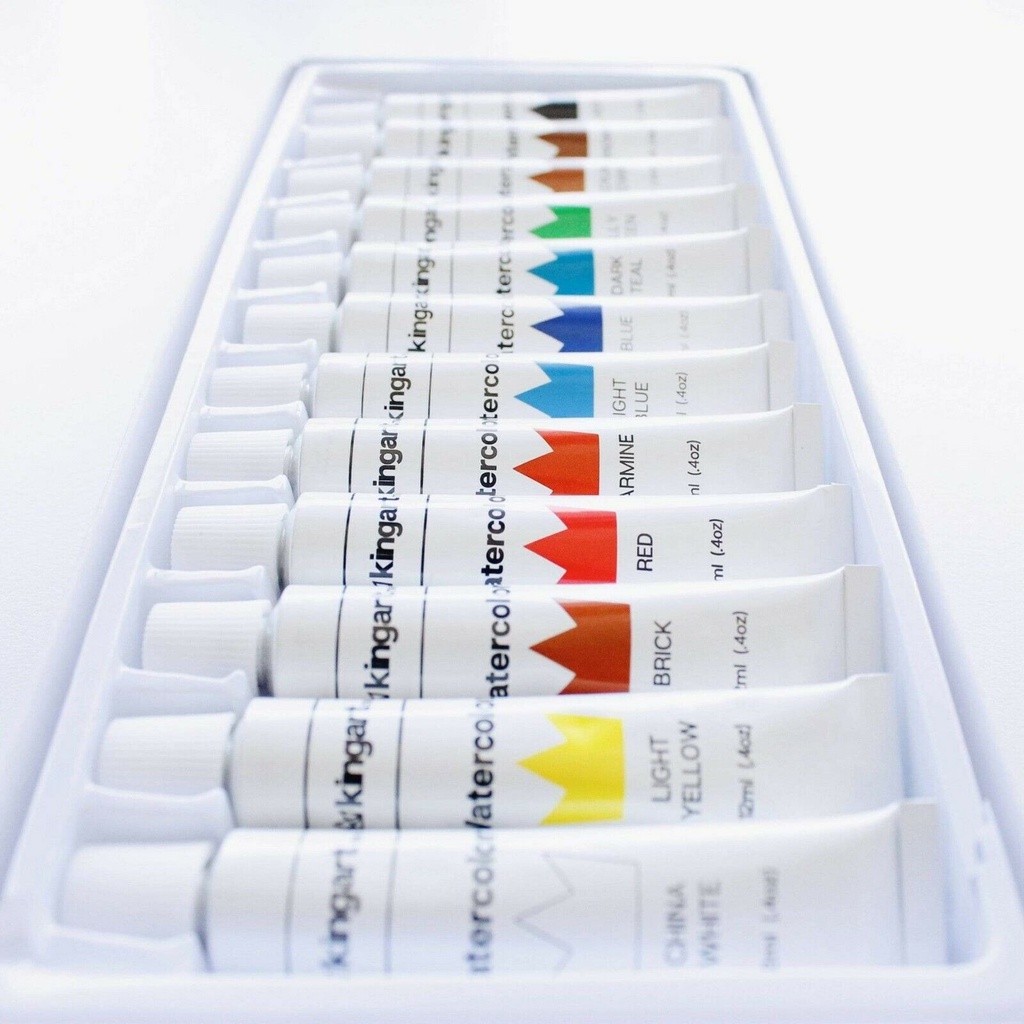 12 KINGART 12 ml WATERCOLOR PAINT SET