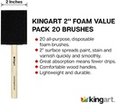 20 KINGART 2" FOAM BRUSH VALUE PACK