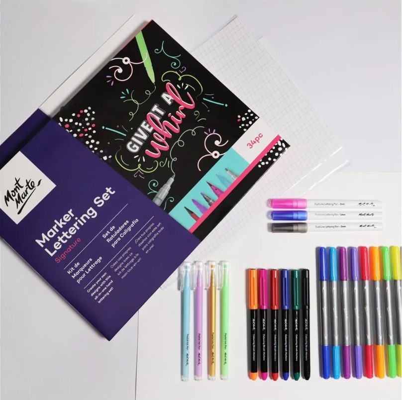 MONT-MARTE Marker Lettering Set 34pc