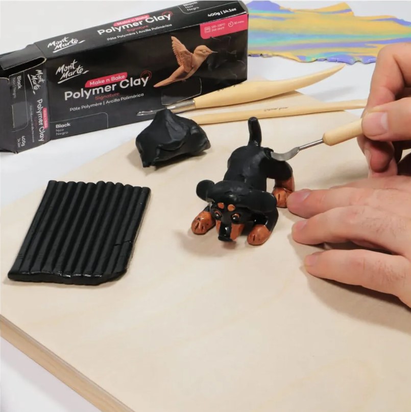 MONT-MARTE Make n Bake Polymer Clay 400g - Black