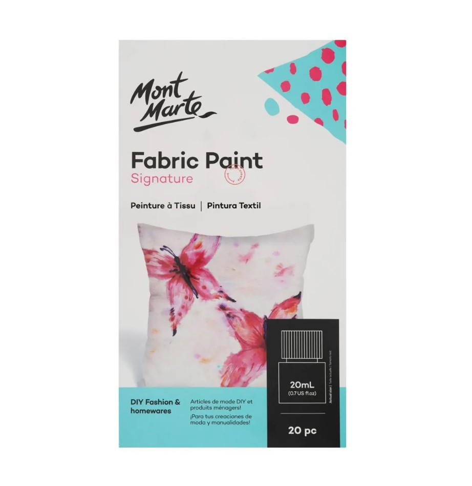 Mont Marte Signature Fabric Paint Set - 20pc x 20ml