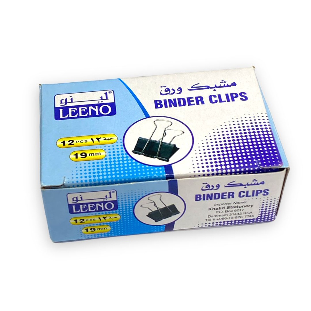 مشابك ورق اسود 19 ملي LEENO