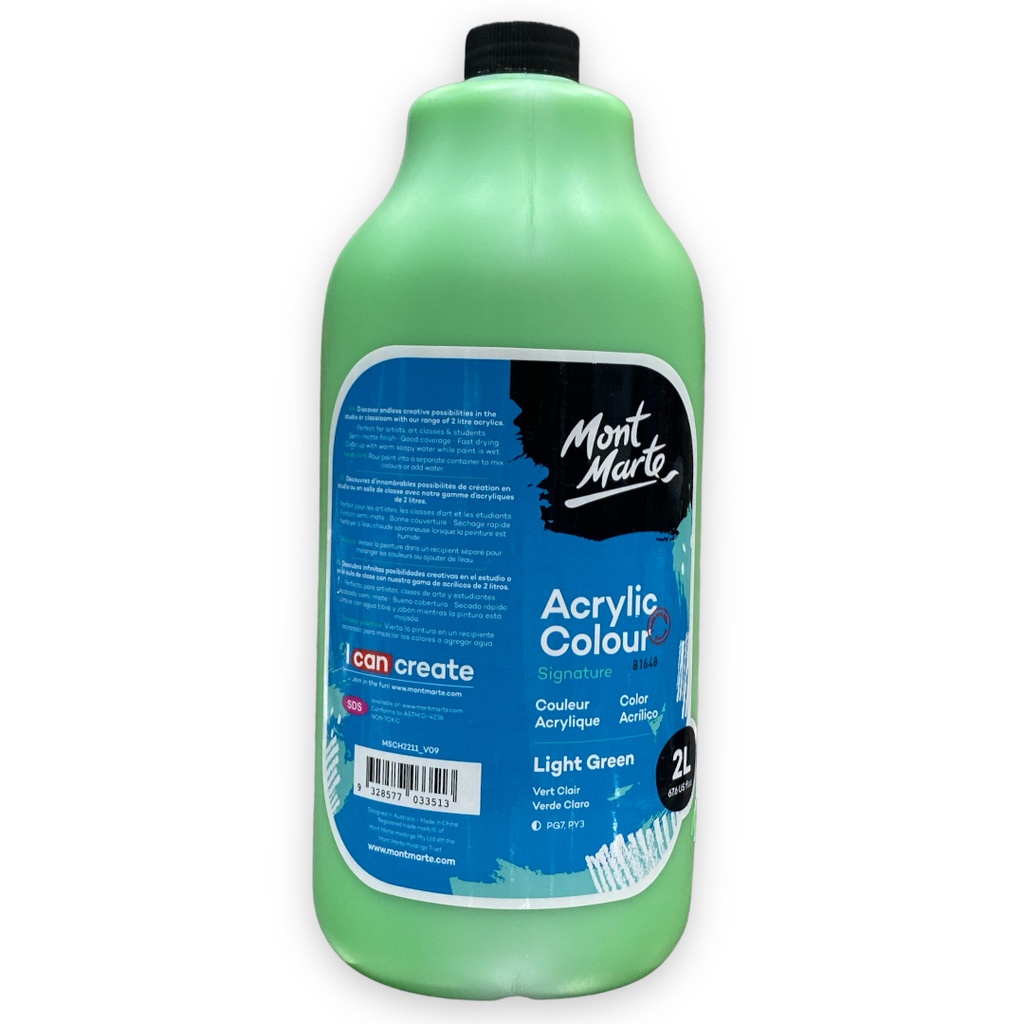 Mont Marte Acrylic color 2L Pump - Light Green