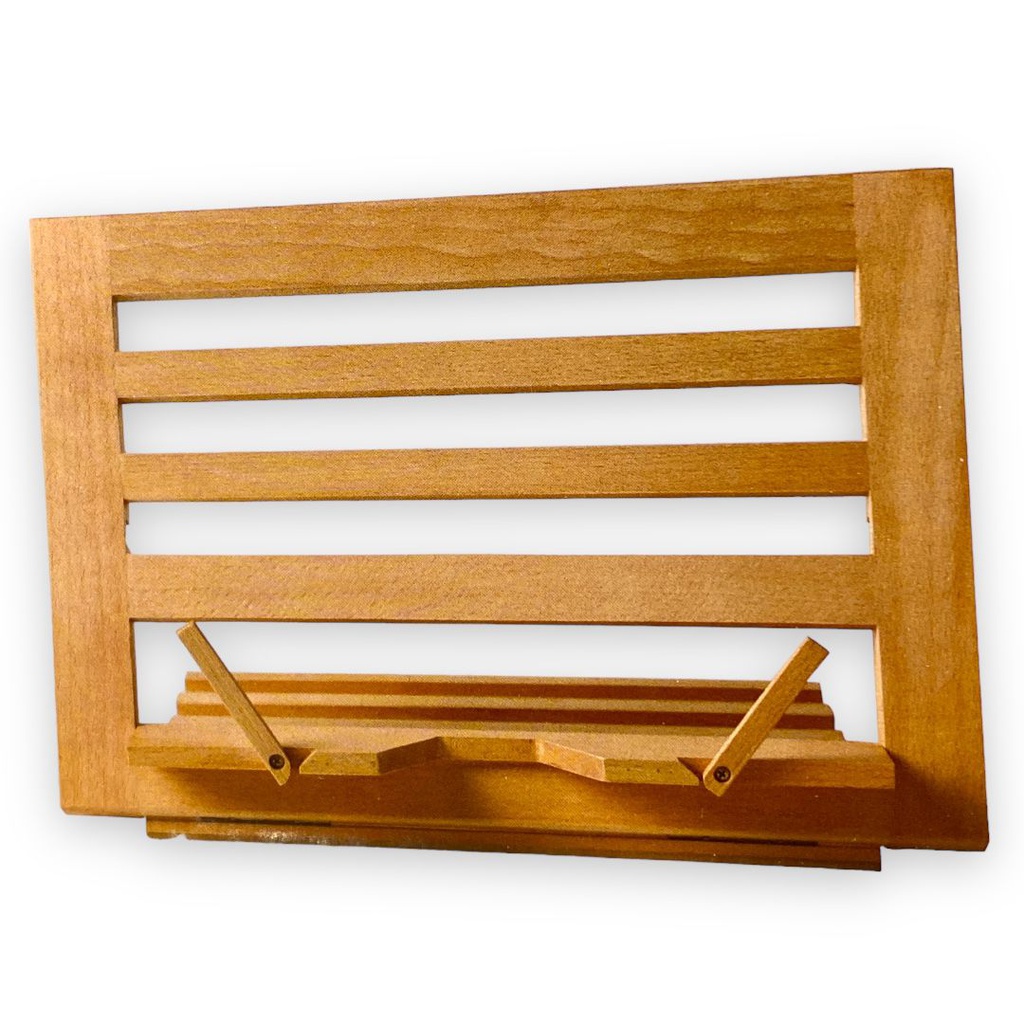 Wooden Book Stand Closed Dimensions: 34.5x24x2cmOpened Dimensions: 34.5x26x23cmMaterial: Beechwood