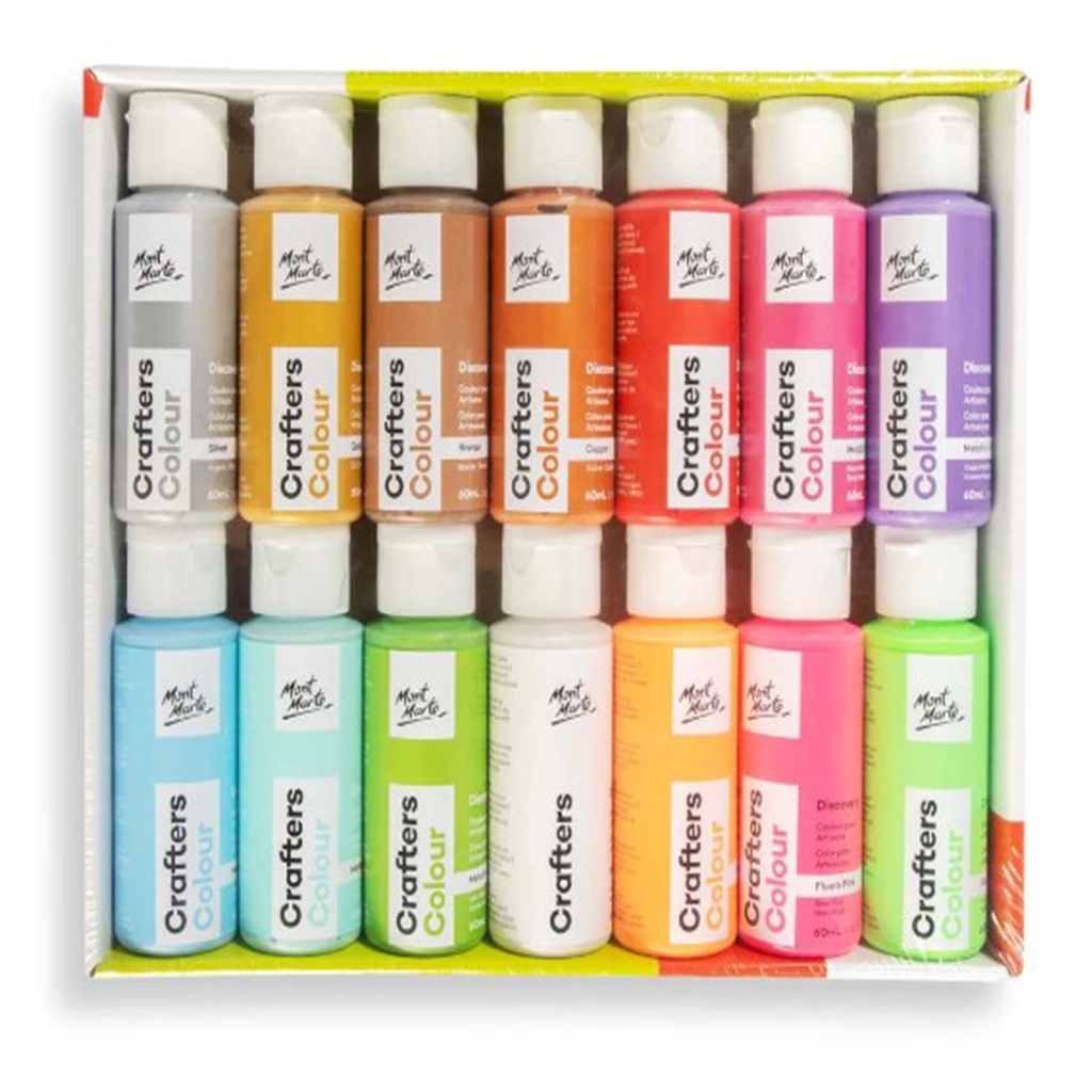 Mont Marte Crafters Colour Paint Set 14pc x 60ml