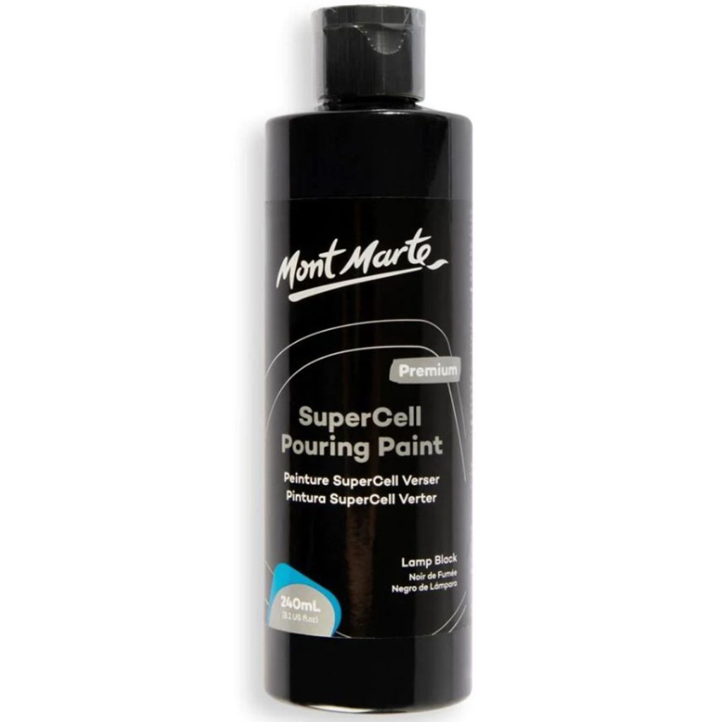 Mont Marte SuperCell Pouring Paint 240ml - Lamp Black