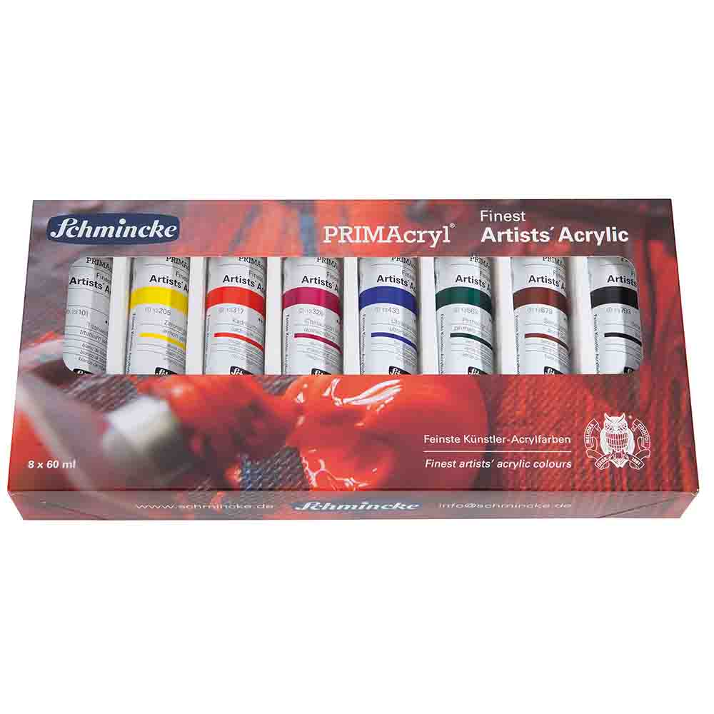 SCHMINCKE  PRIMA ACRYLIC COLOUR  SET / 8PC 