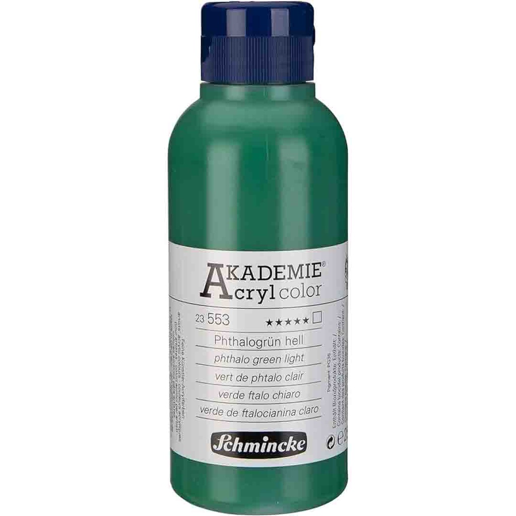 SCHMINCKE  AKADEMIE ACRYLIC COLOUR  250ML phthalo green light