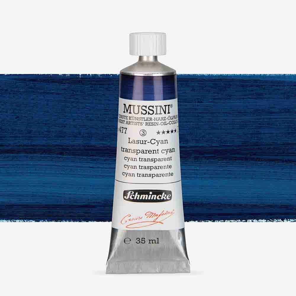 SCHMINCKE  MUSSINI 35ML OIL COLOUR  transparent cyan