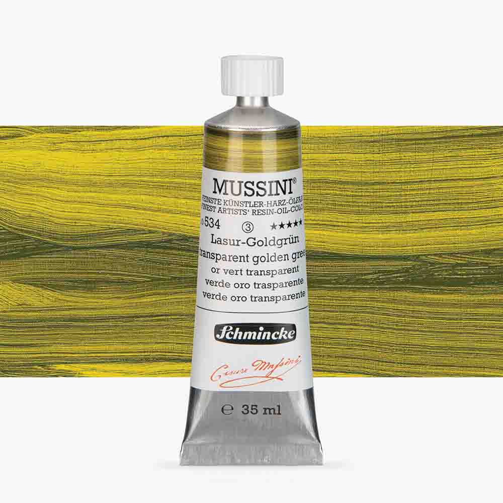 SCHMINCKE  MUSSINI 35ML OIL COLOUR  transparent golden green