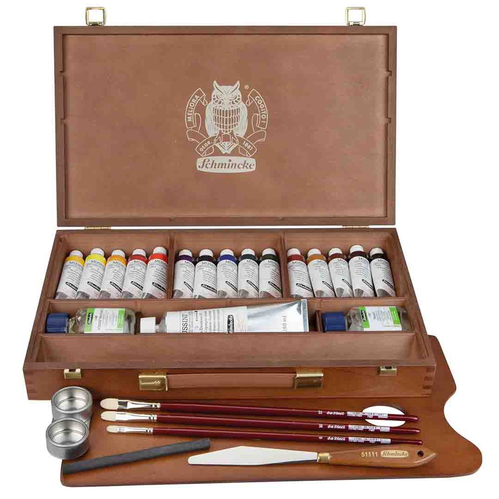 SCHMINCKE  MUSSINI 35ML OIL COLOUR  WOODEN BOX/15 