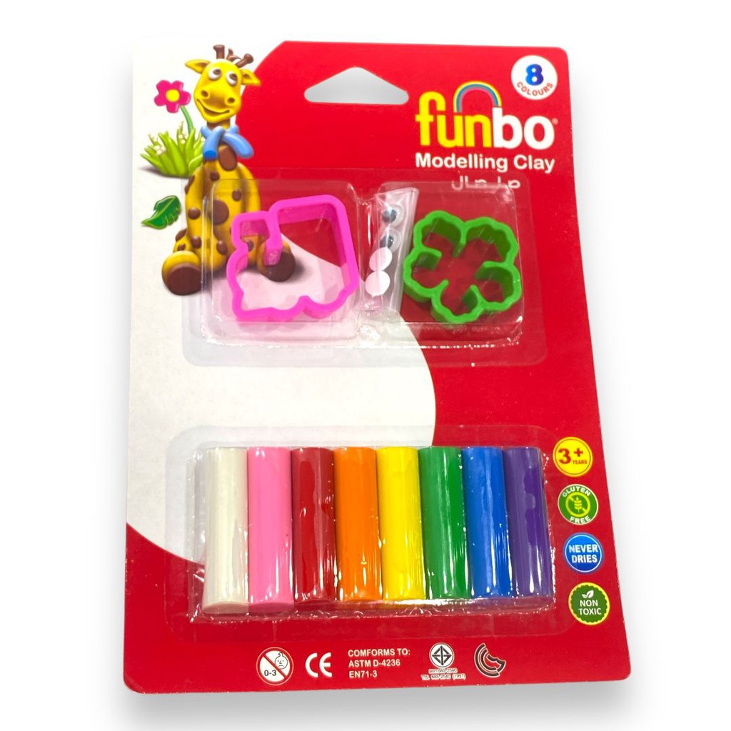 صلصال 8 لون مع الادوات FUNBO