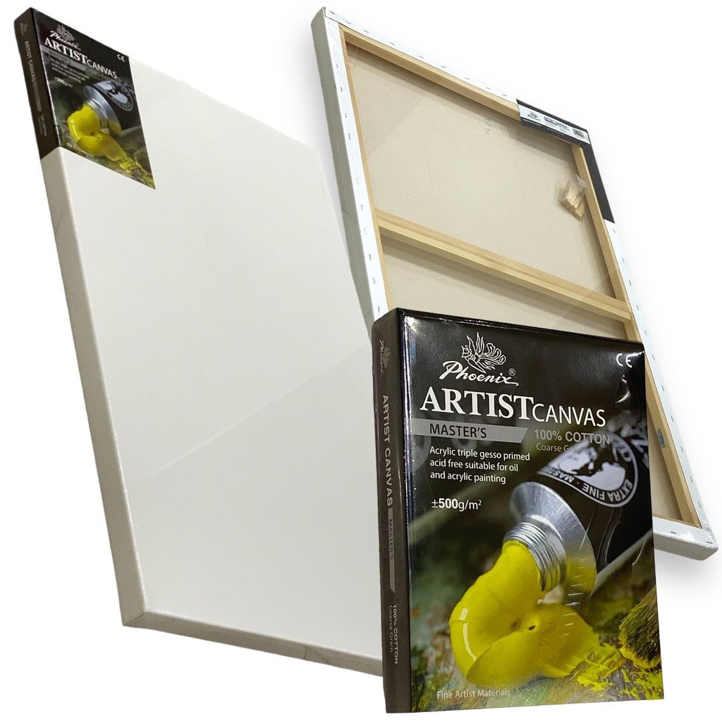 PHOENIX STRETCHED CANVAS 100% COTTON 1.5" THICKNESS, STAPLE ON THE BACK 50X70CM