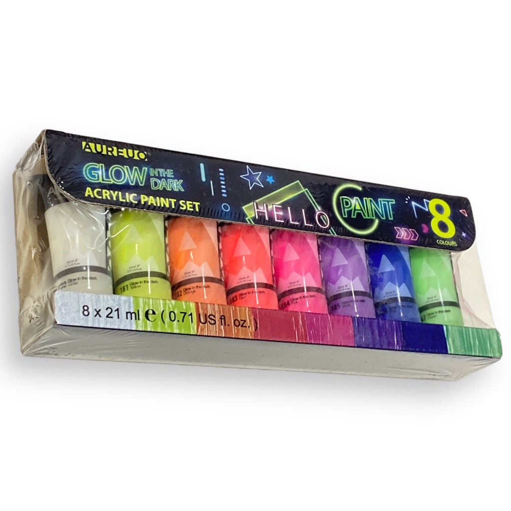 Glow in the Dark Acrylic color set in tube 21ml