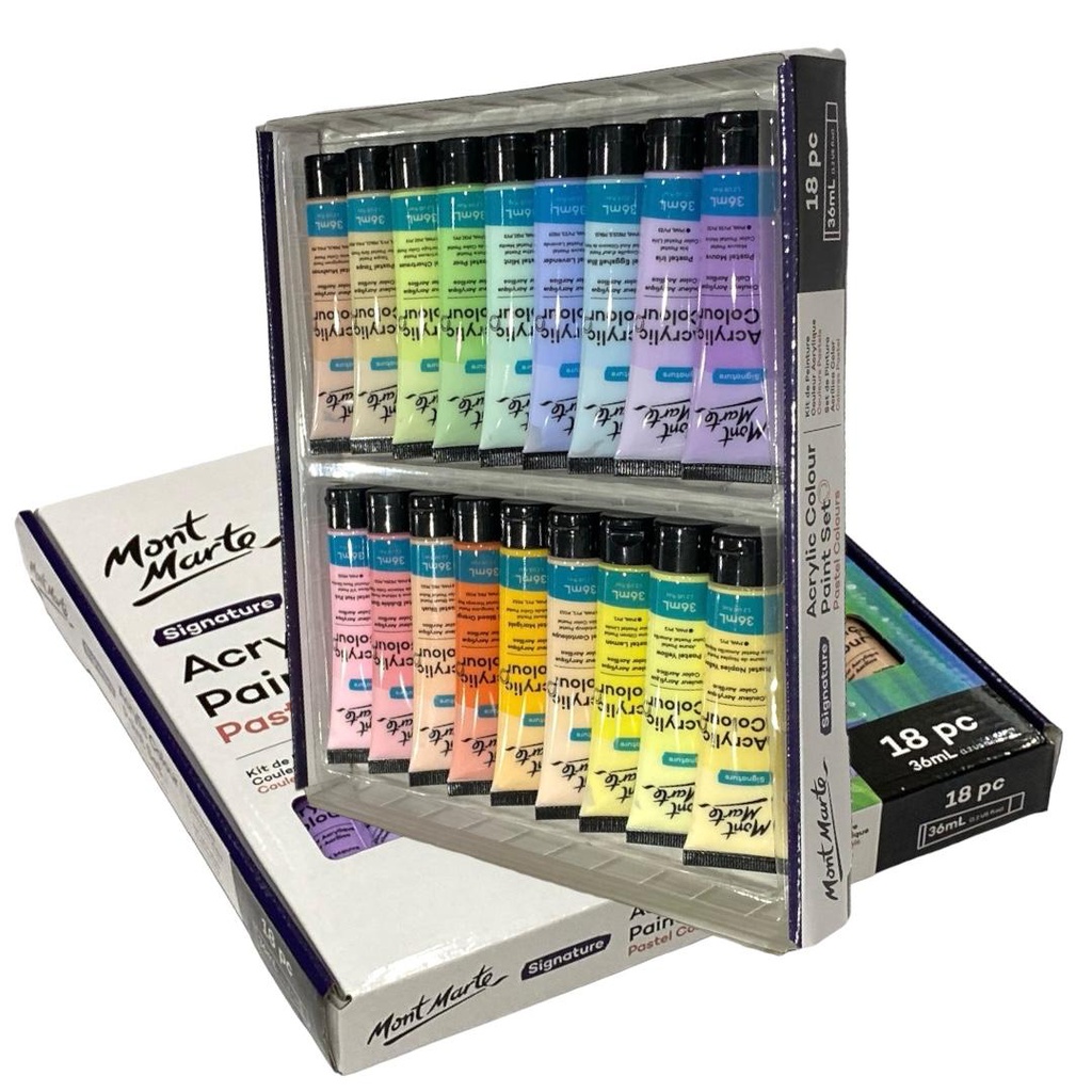 Mont Marte Acrylic Colour Pastel Colours 18pc x 36ml