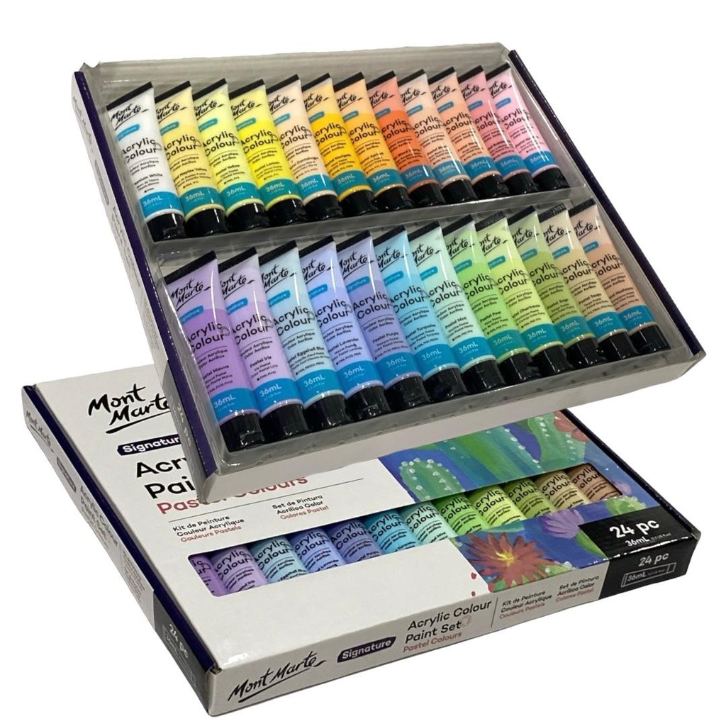 MONT-MARTE Acrylic Colour Pastel Colours 24pc x 36ml