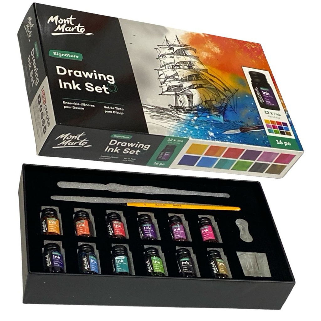 Mont Marte Drawing Ink Set 16pc