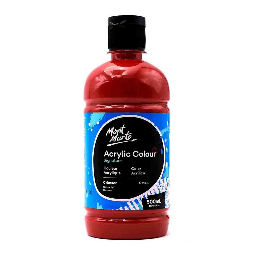 MONT-MARTE Acrylic Colour 500ml bottle - Crimson