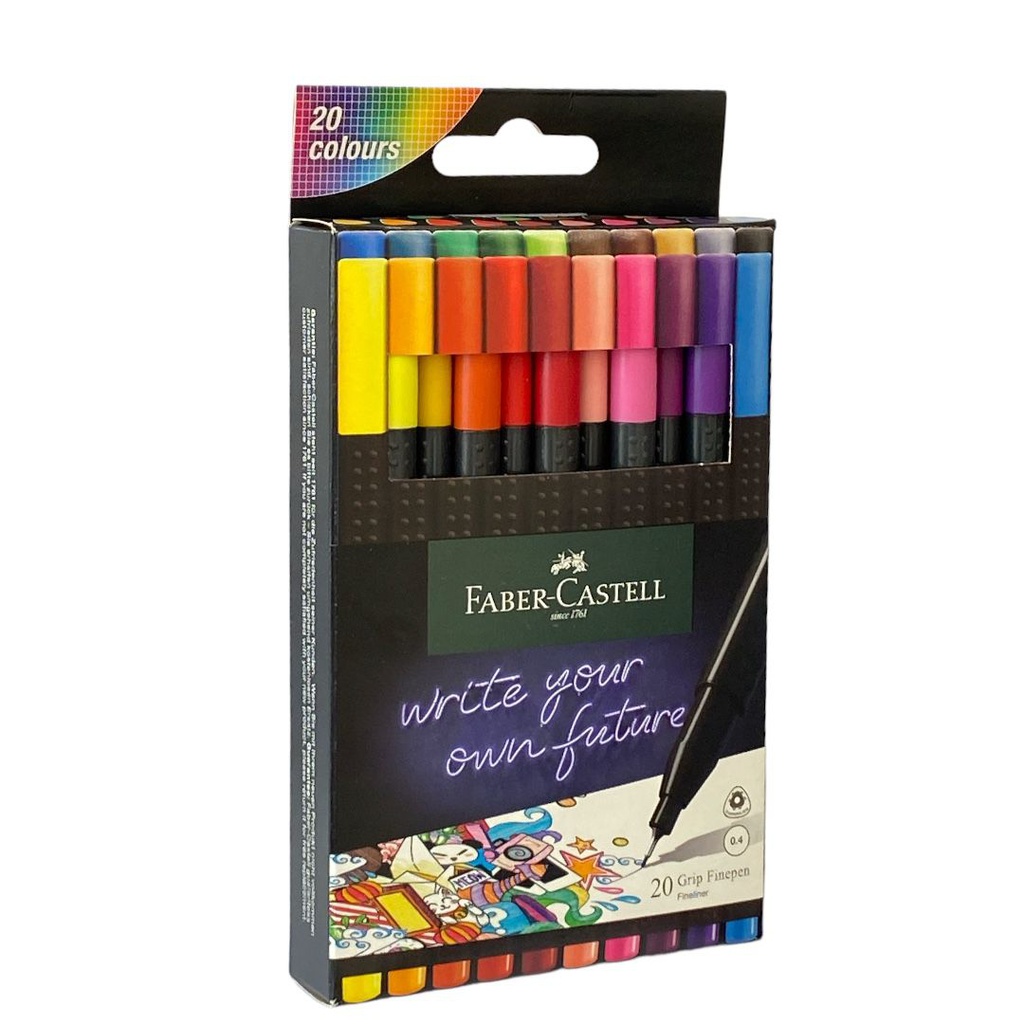 اقلام ريشة فابركاستل 0.4 ملم 20 لون  FIBER-CASTEL