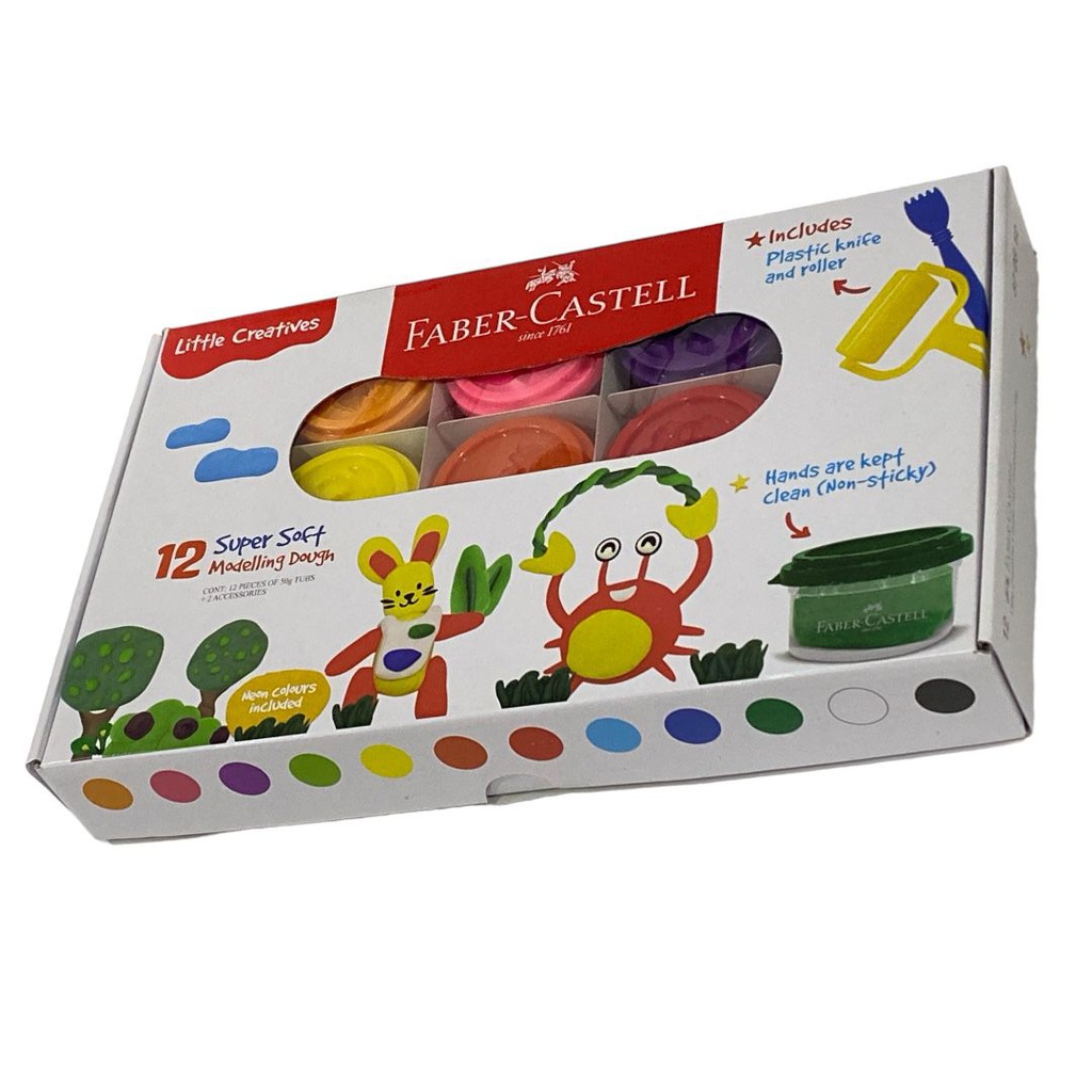 طقم صلصال 12 لون مع الادوات فابر كاستيل